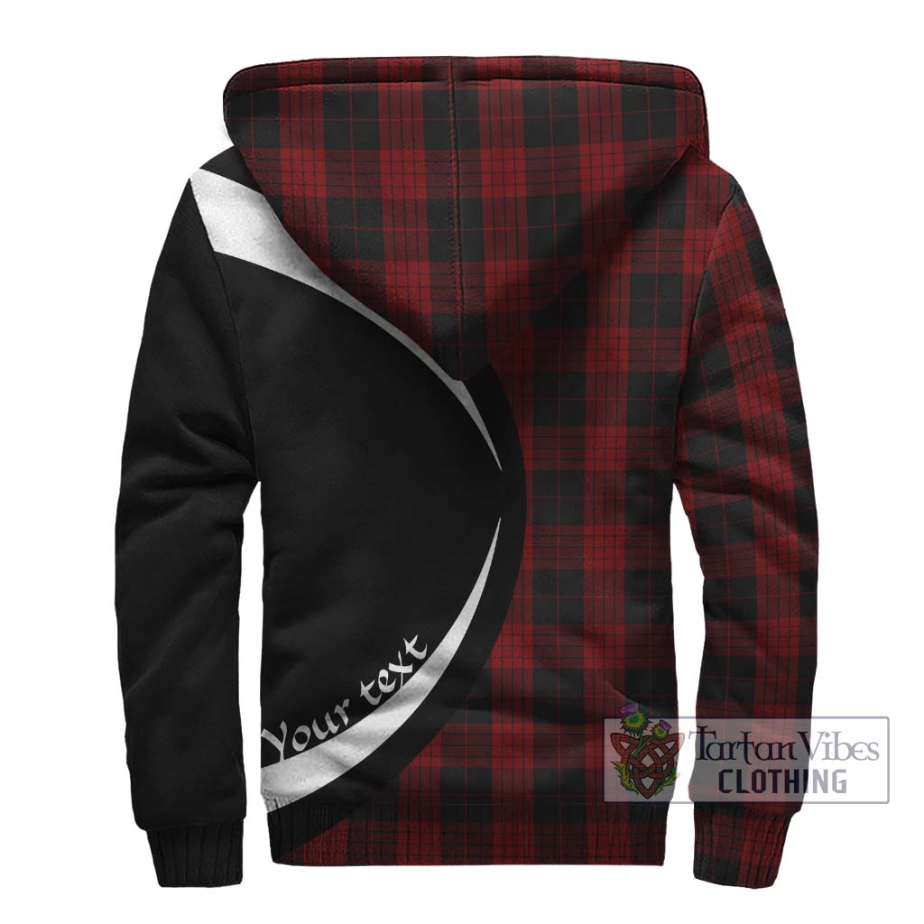 Cameron Black and Red Tartan Sherpa Hoodie with Family Crest Circle Style - Tartan Vibes Clothing