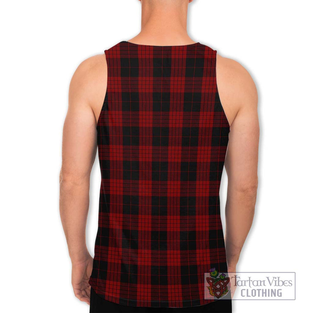 Cameron Black and Red Tartan Men's Tank Top with Family Crest DNA In Me Style - Tartanvibesclothing Shop