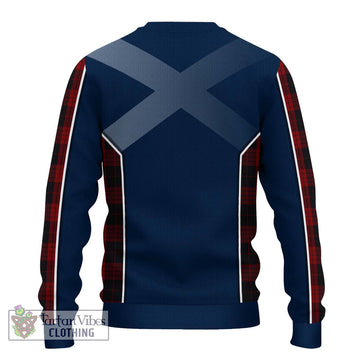 Cameron Black and Red Tartan Ugly Sweater with Family Crest and Lion Rampant Vibes Sport Style