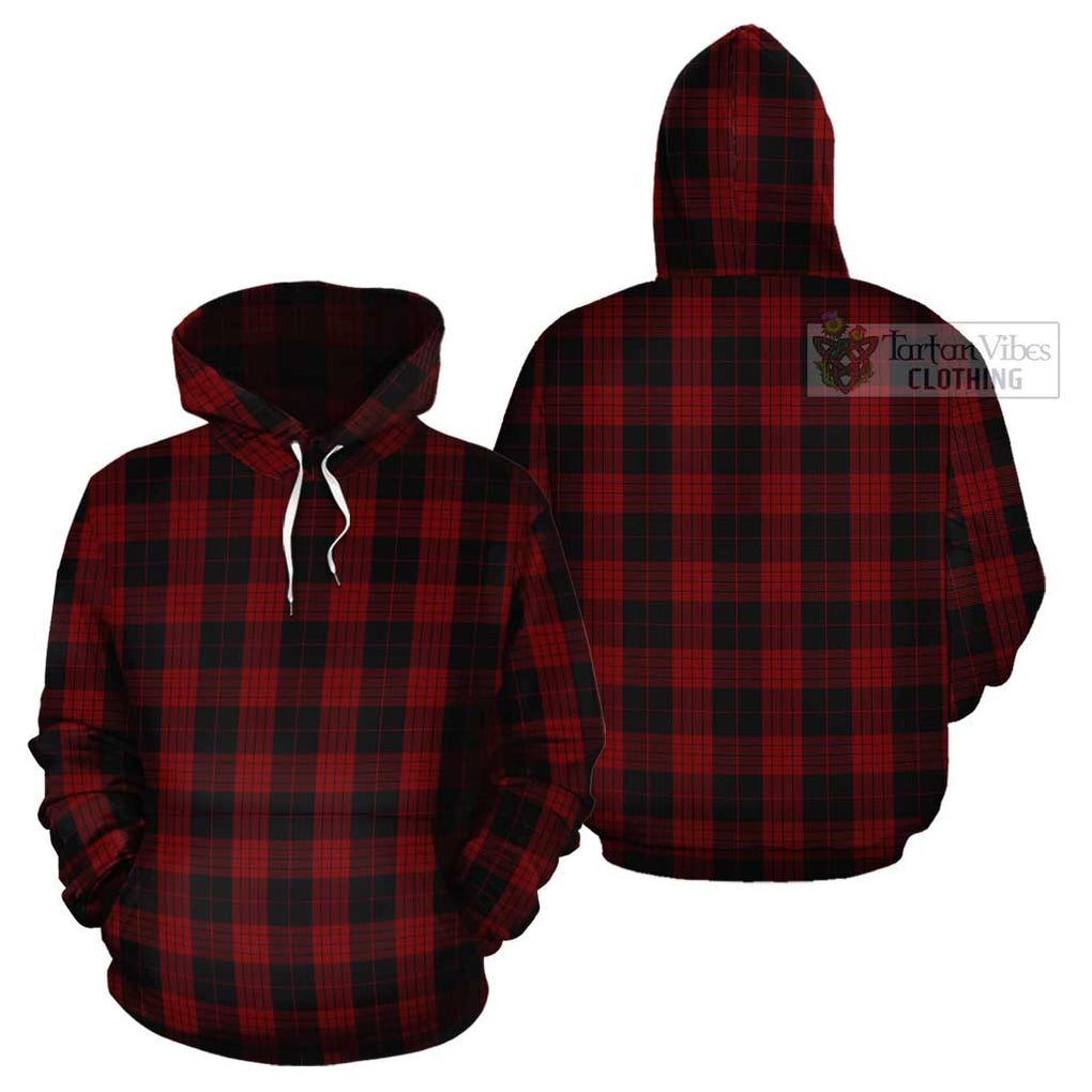 Cameron Black and Red Tartan Cotton Hoodie Pullover Hoodie - Tartan Vibes Clothing