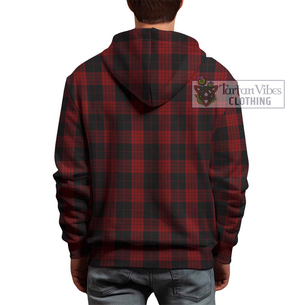 Cameron Black and Red Tartan Hoodie with Family Crest DNA In Me Style - Tartanvibesclothing Shop