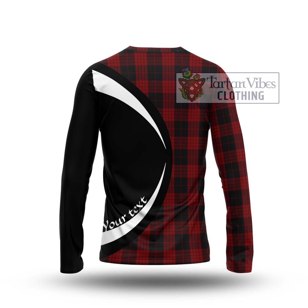 Cameron Black and Red Tartan Long Sleeve T-Shirt with Family Crest Circle Style - Tartan Vibes Clothing