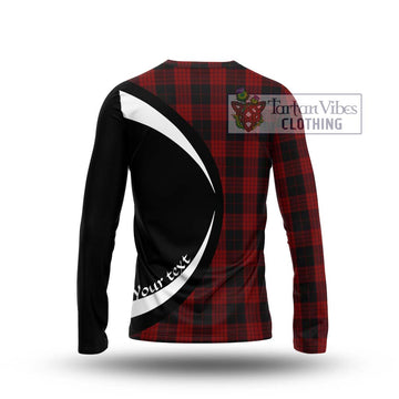 Cameron Black and Red Tartan Long Sleeve T-Shirt with Family Crest Circle Style