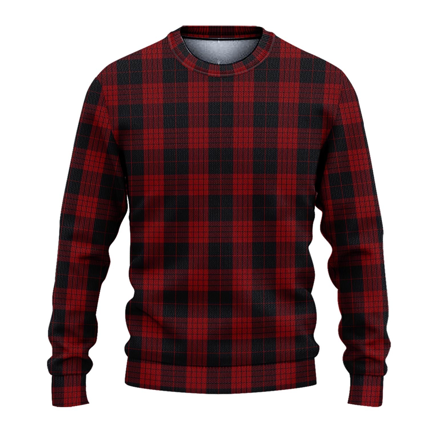 Cameron Black and Red Tartan Knitted Sweater - Tartanvibesclothing