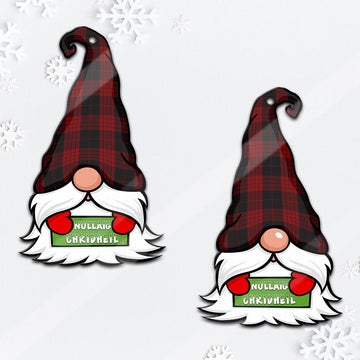 Cameron Black and Red Gnome Christmas Ornament with His Tartan Christmas Hat