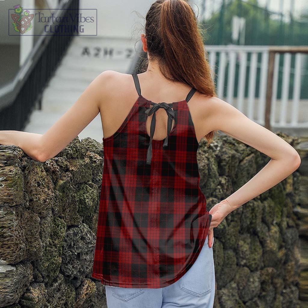 Tartan Vibes Clothing Cameron Black and Red Tartan Loose Halter Neck Camisole