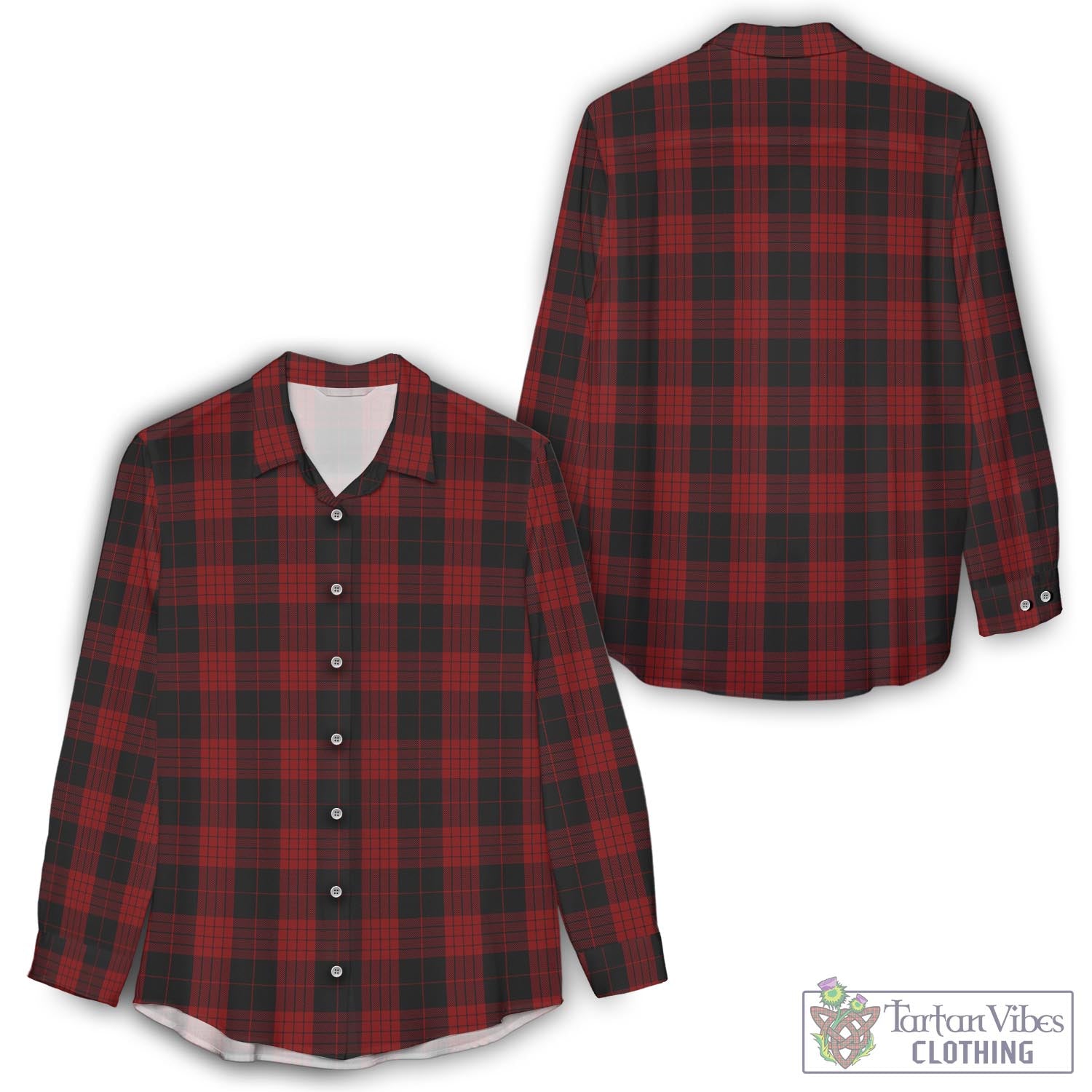 Cameron Black and Red Tartan Womens Casual Shirt