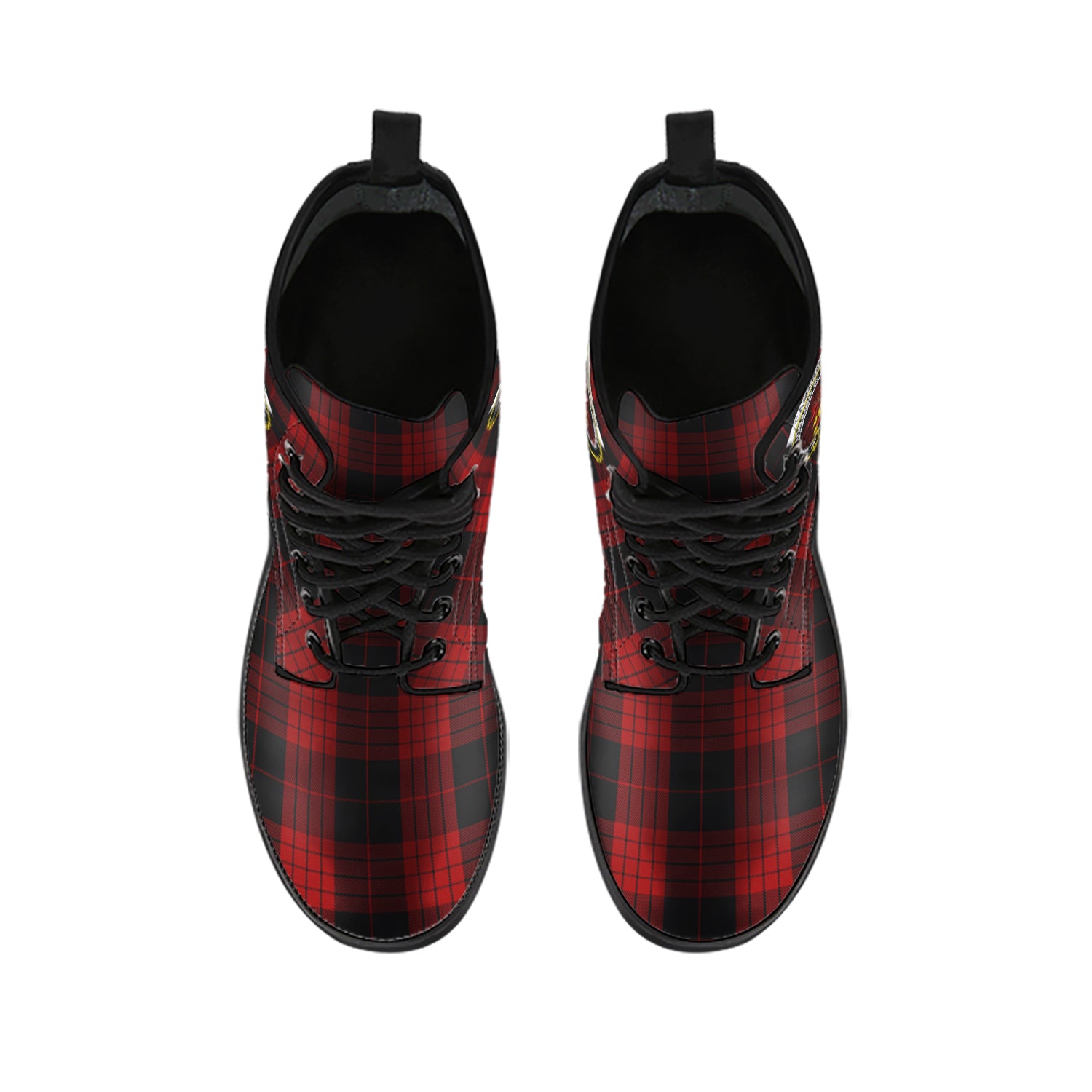 cameron-black-and-red-tartan-leather-boots-with-family-crest