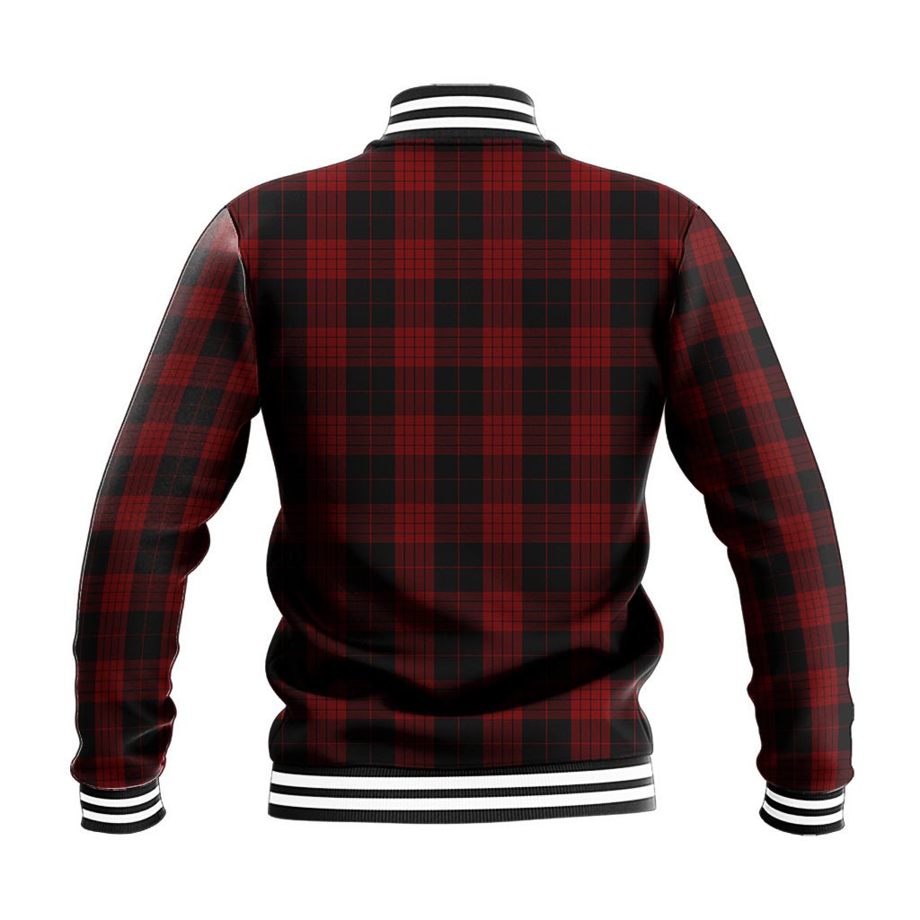 Cameron Black and Red Tartan Baseball Jacket with Family Crest - Tartan Vibes Clothing