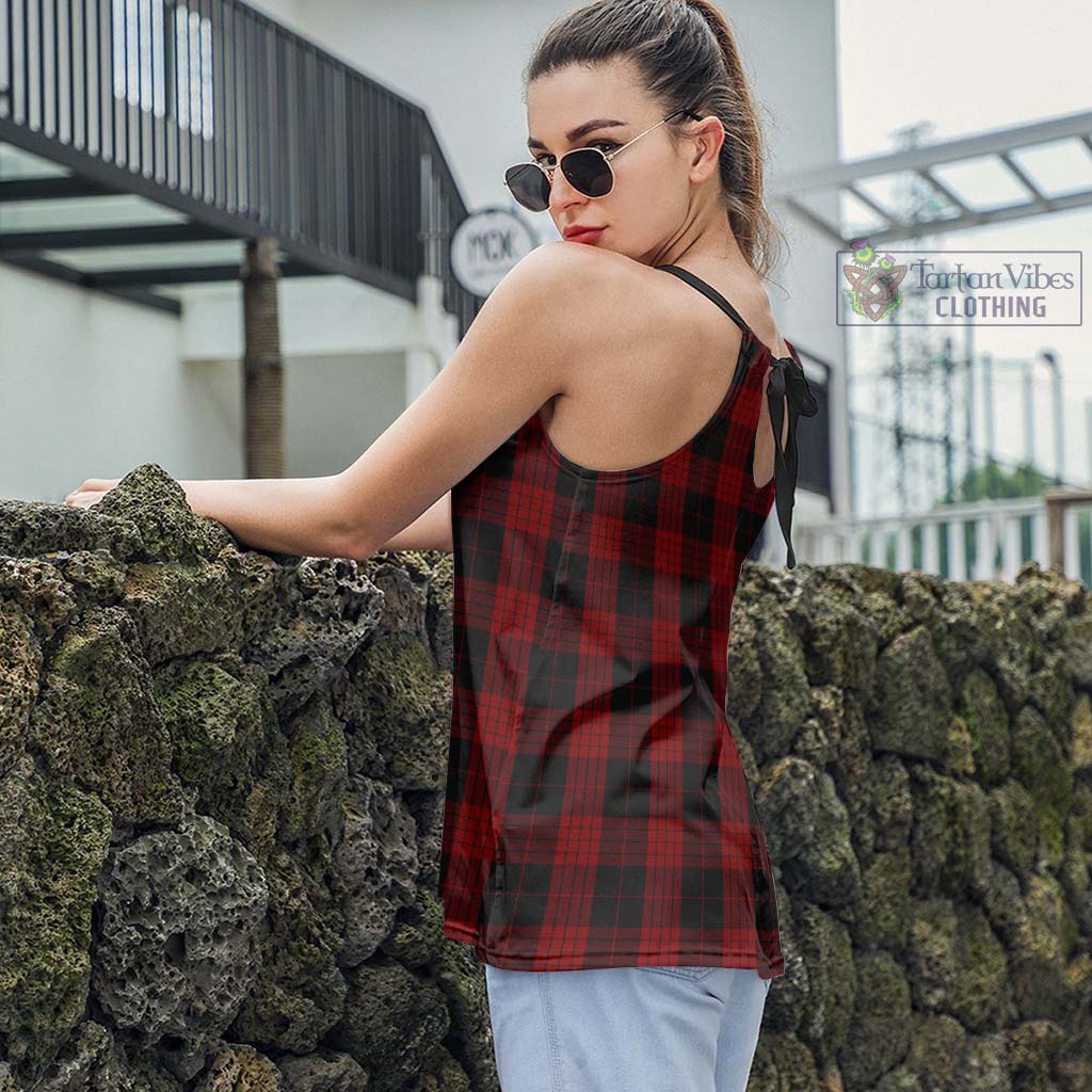 Tartan Vibes Clothing Cameron Black and Red Tartan Loose Halter Neck Camisole