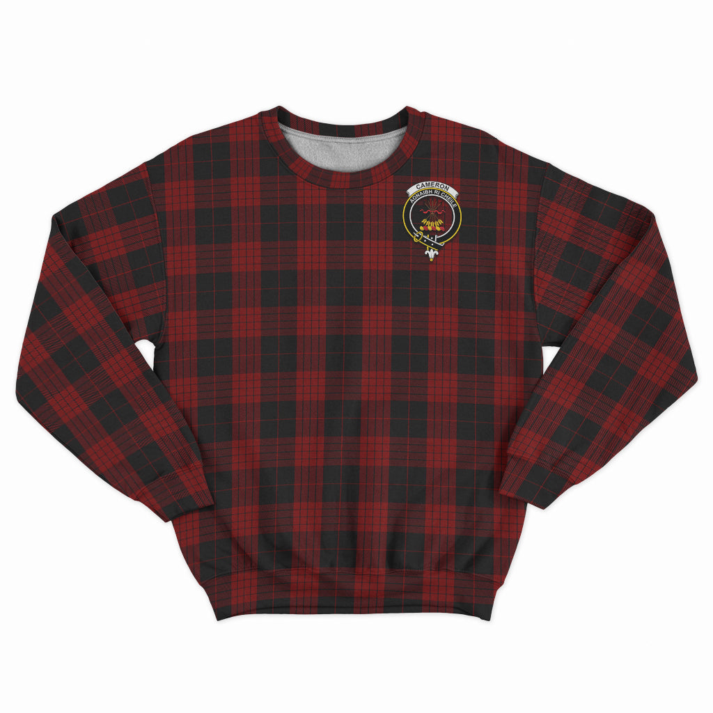 cameron-black-and-red-tartan-sweatshirt-with-family-crest