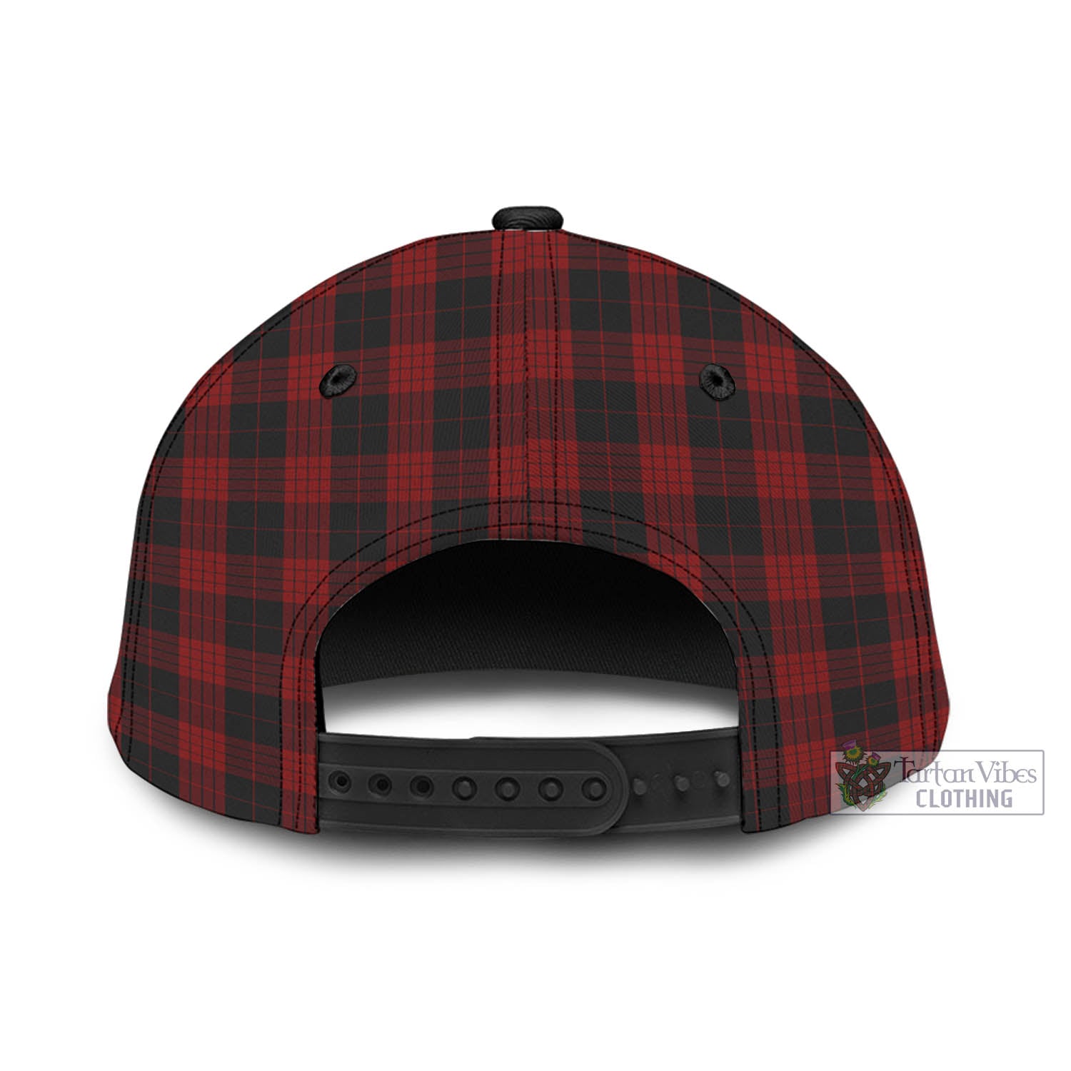 Tartan Vibes Clothing Cameron Black and Red Tartan Classic Cap with Family Crest In Me Style