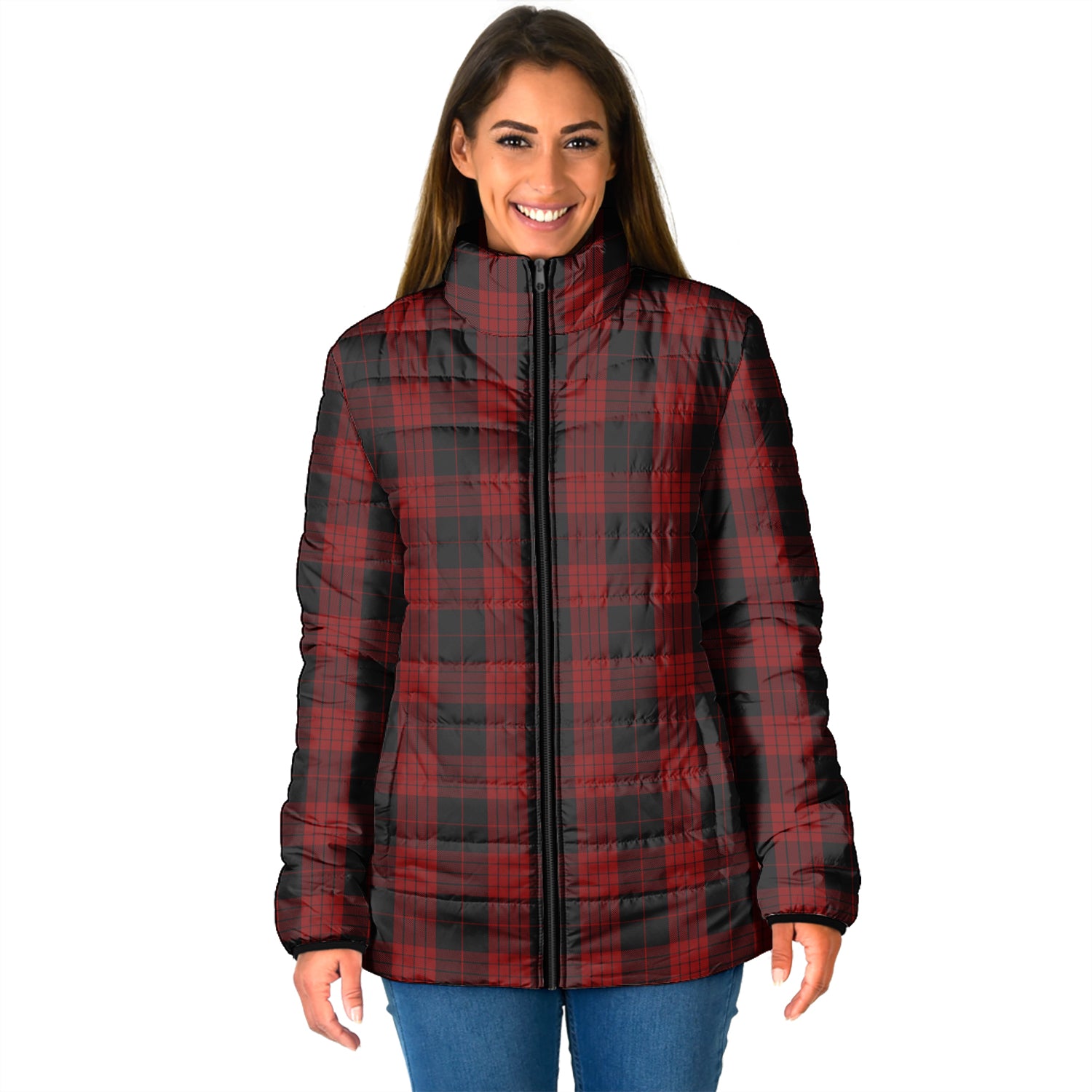 Cameron Black and Red Tartan Padded Jacket - Tartan Vibes Clothing