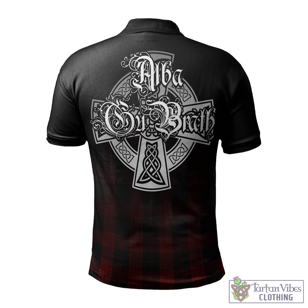 Tartan Vibes Clothing Cameron Black and Red Tartan Polo Shirt Featuring Alba Gu Brath Family Crest Celtic Inspired