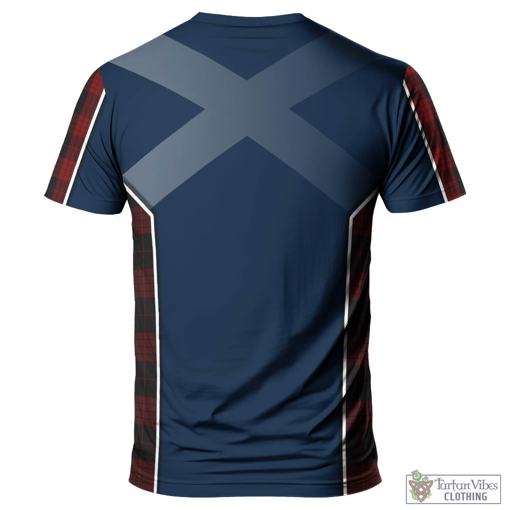 Tartan Vibes Clothing Cameron Black and Red Tartan T-Shirt with Family Crest and Scottish Thistle Vibes Sport Style