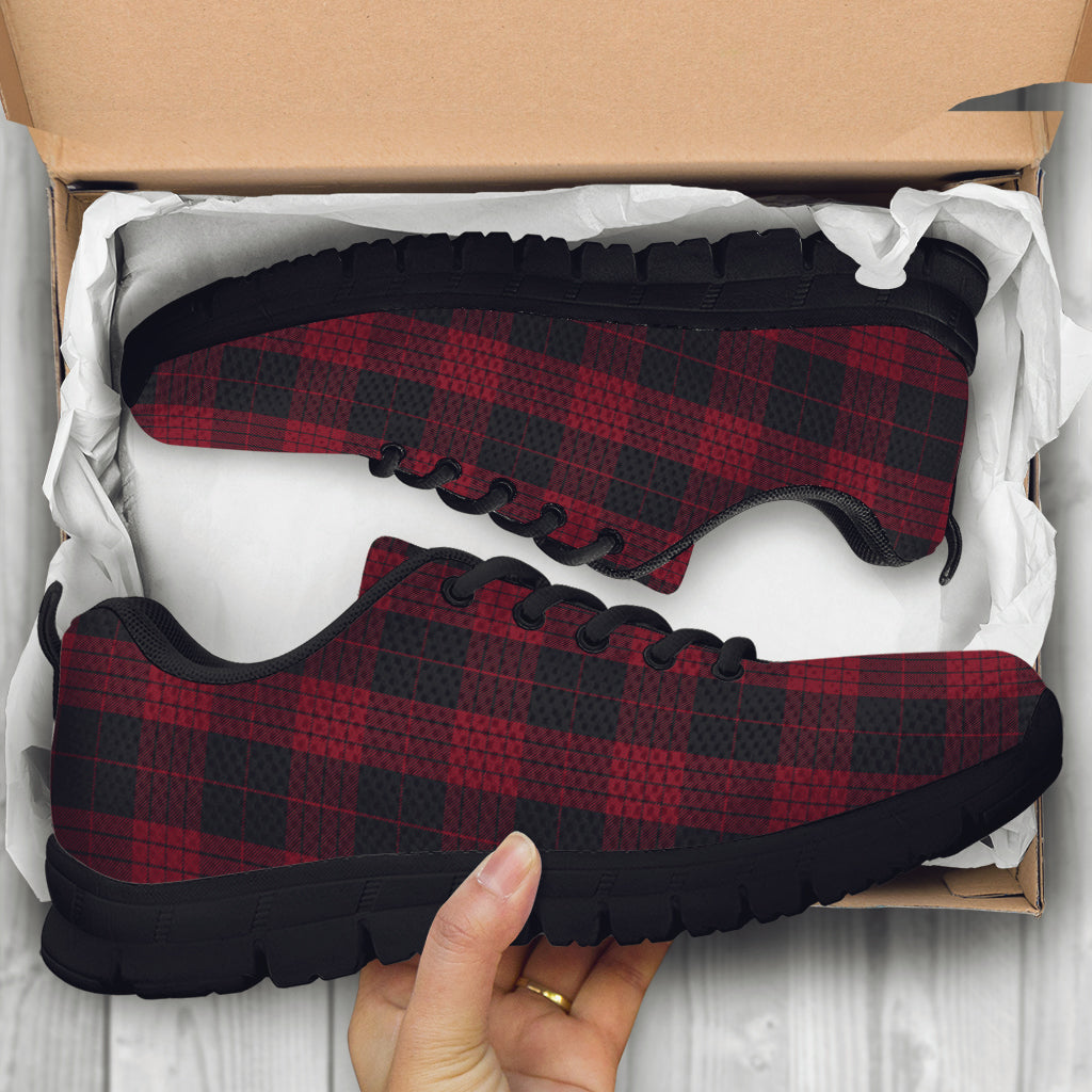 Cameron Black and Red Tartan Sneakers - Tartan Vibes Clothing