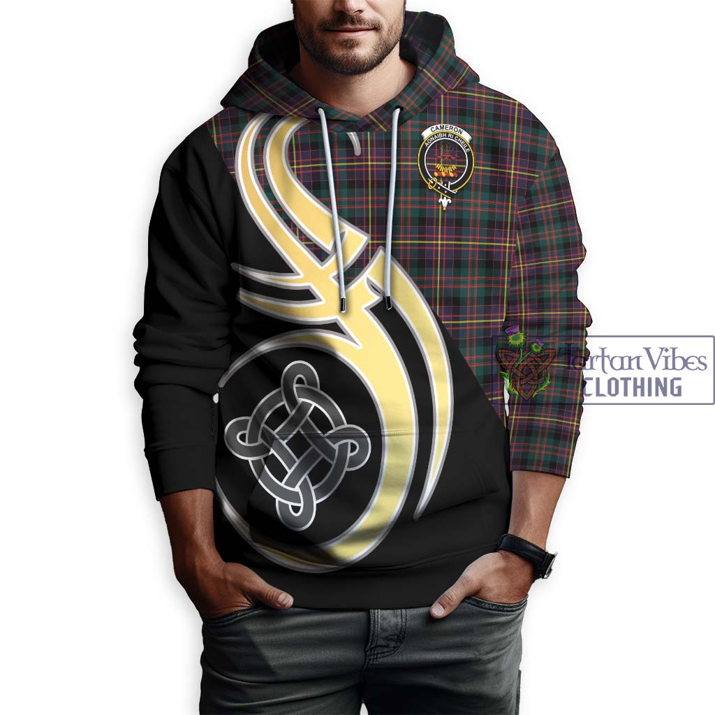 Cameron Highlanders of Ottawa Tartan Hoodie with Family Crest and Celtic Symbol Style Zip Hoodie - Tartan Vibes Clothing