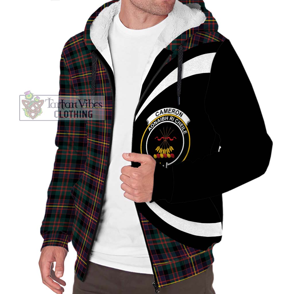 Cameron Highlanders of Ottawa Tartan Sherpa Hoodie with Family Crest Circle Style Unisex S - Tartan Vibes Clothing