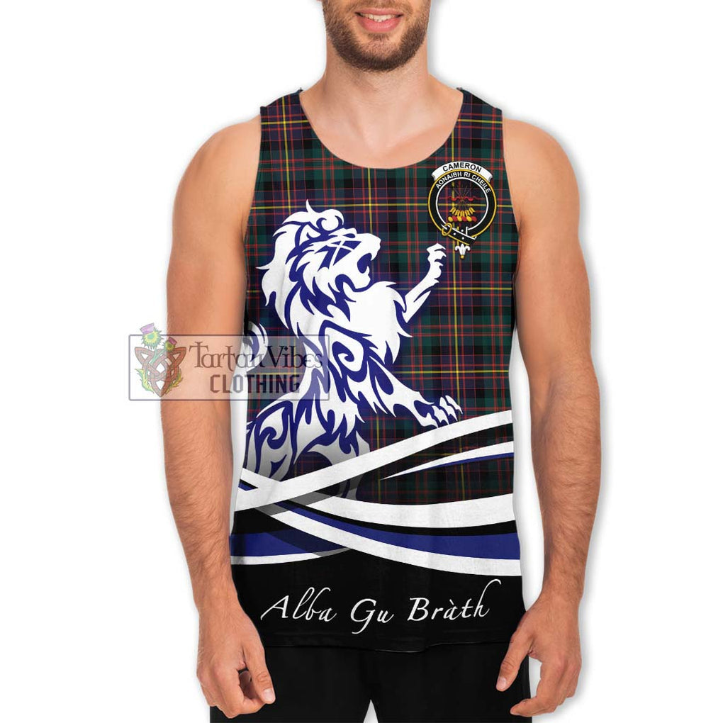 Cameron Highlanders of Ottawa Tartan Men's Tank Top with Alba Gu Brath Regal Lion Emblem Men - Tartanvibesclothing Shop