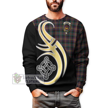 Cameron Highlanders of Ottawa Tartan Sweatshirt with Family Crest and Celtic Symbol Style