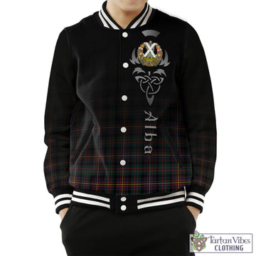 Cameron Highlanders of Ottawa Tartan Baseball Jacket Featuring Alba Gu Brath Family Crest Celtic Inspired