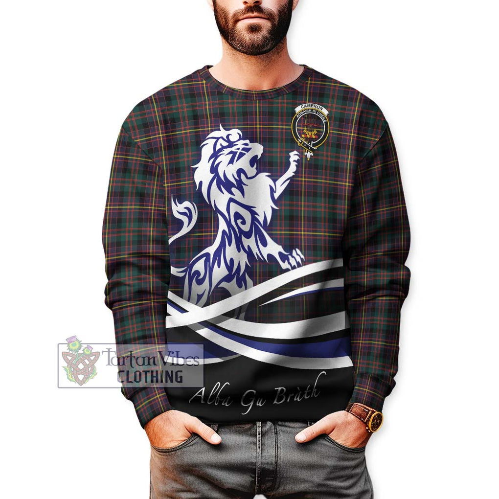 Cameron Highlanders of Ottawa Tartan Sweatshirt with Alba Gu Brath Regal Lion Emblem Unisex - Tartanvibesclothing Shop