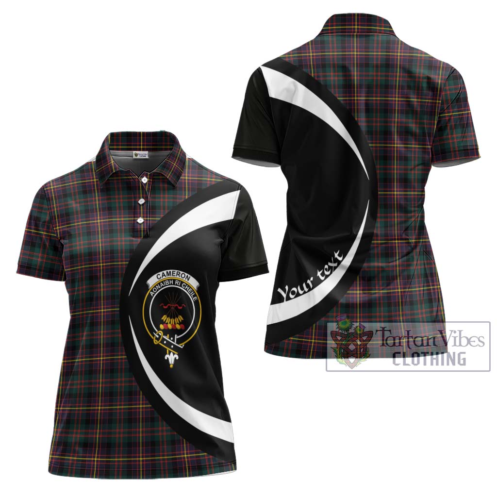 Cameron Highlanders of Ottawa Tartan Women's Polo Shirt with Family Crest Circle Style Women - Tartan Vibes Clothing