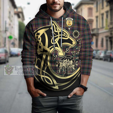 Cameron Highlanders of Ottawa Tartan Hoodie with Family Crest Celtic Wolf Style