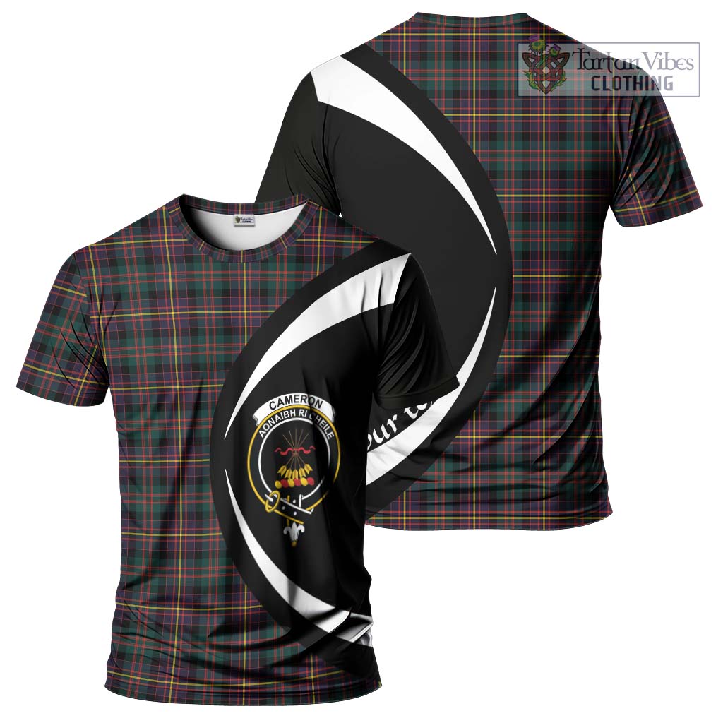 Tartan Vibes Clothing Cameron Highlanders of Ottawa Tartan T-Shirt with Family Crest Circle Style