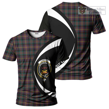 Cameron Highlanders of Ottawa Tartan T-Shirt with Family Crest Circle Style