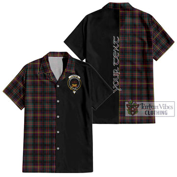 Cameron Highlanders of Ottawa Tartan Short Sleeve Button Shirt with Family Crest and Half Of Me Style