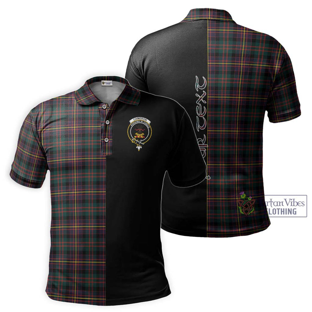 Cameron Highlanders of Ottawa Tartan Polo Shirt with Family Crest and Half Of Me Style Kid - Tartanvibesclothing Shop