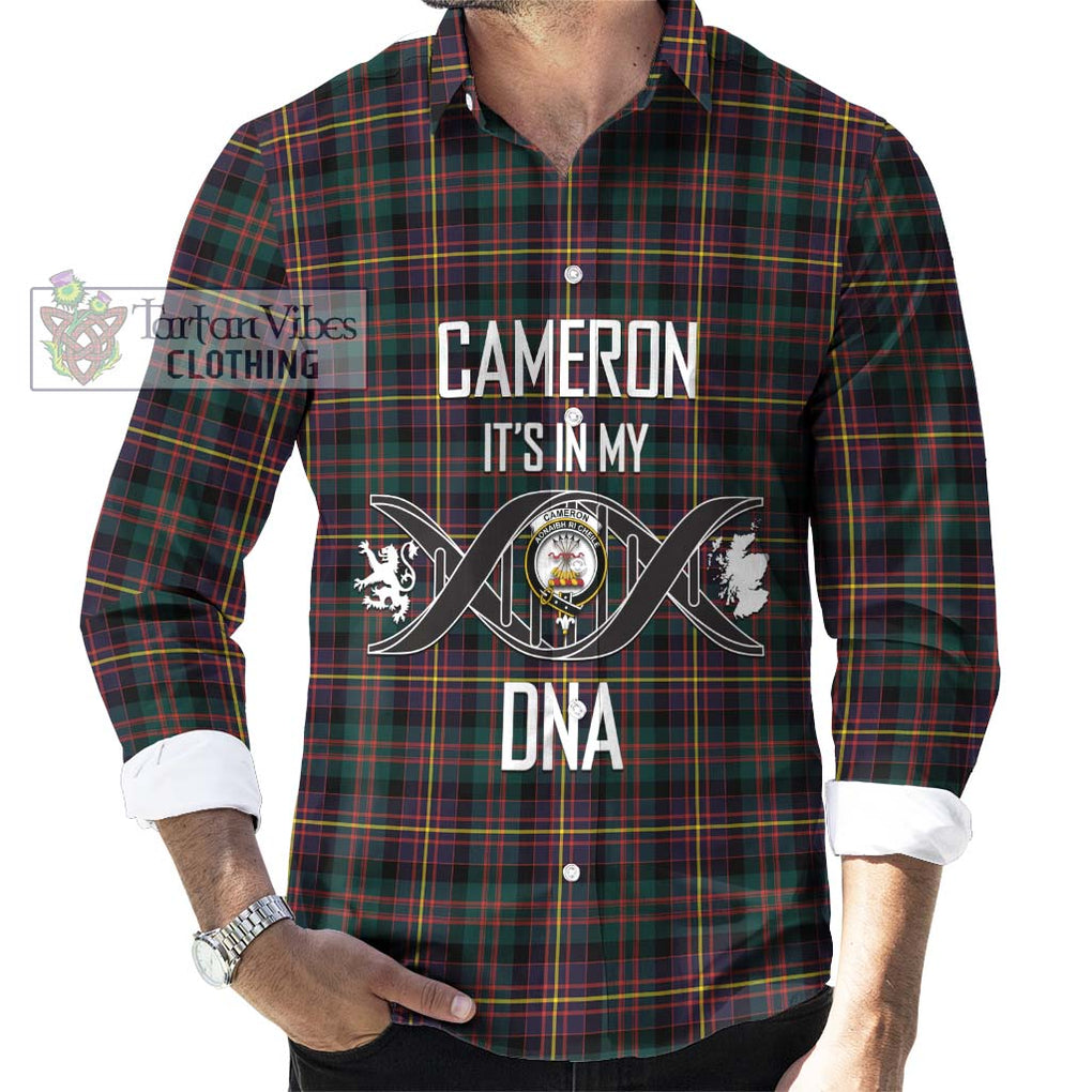 Cameron Highlanders of Ottawa Tartan Long Sleeve Button Shirt with Family Crest DNA In Me Style Men's Shirt S - Tartanvibesclothing Shop