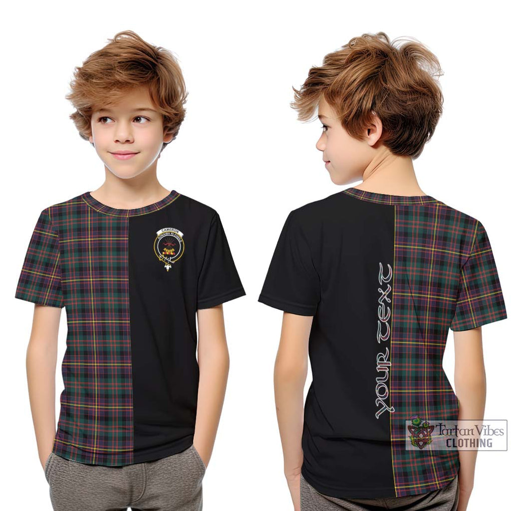 Cameron Highlanders of Ottawa Tartan Kid T-Shirt with Family Crest and Half Of Me Style Youth XL Size14 - Tartanvibesclothing Shop