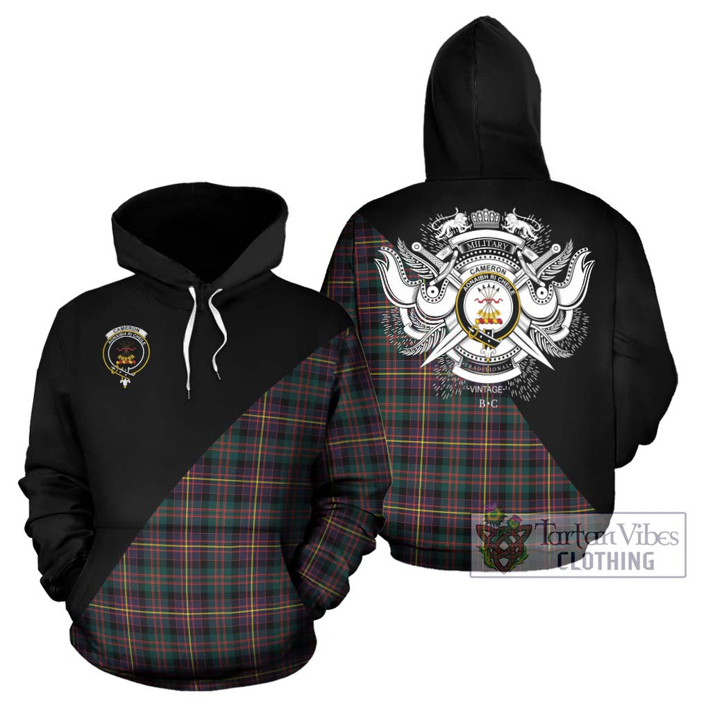 Cameron Highlanders of Ottawa Tartan Hoodie with Family Crest and Military Logo Style Zip Hoodie - Tartanvibesclothing Shop