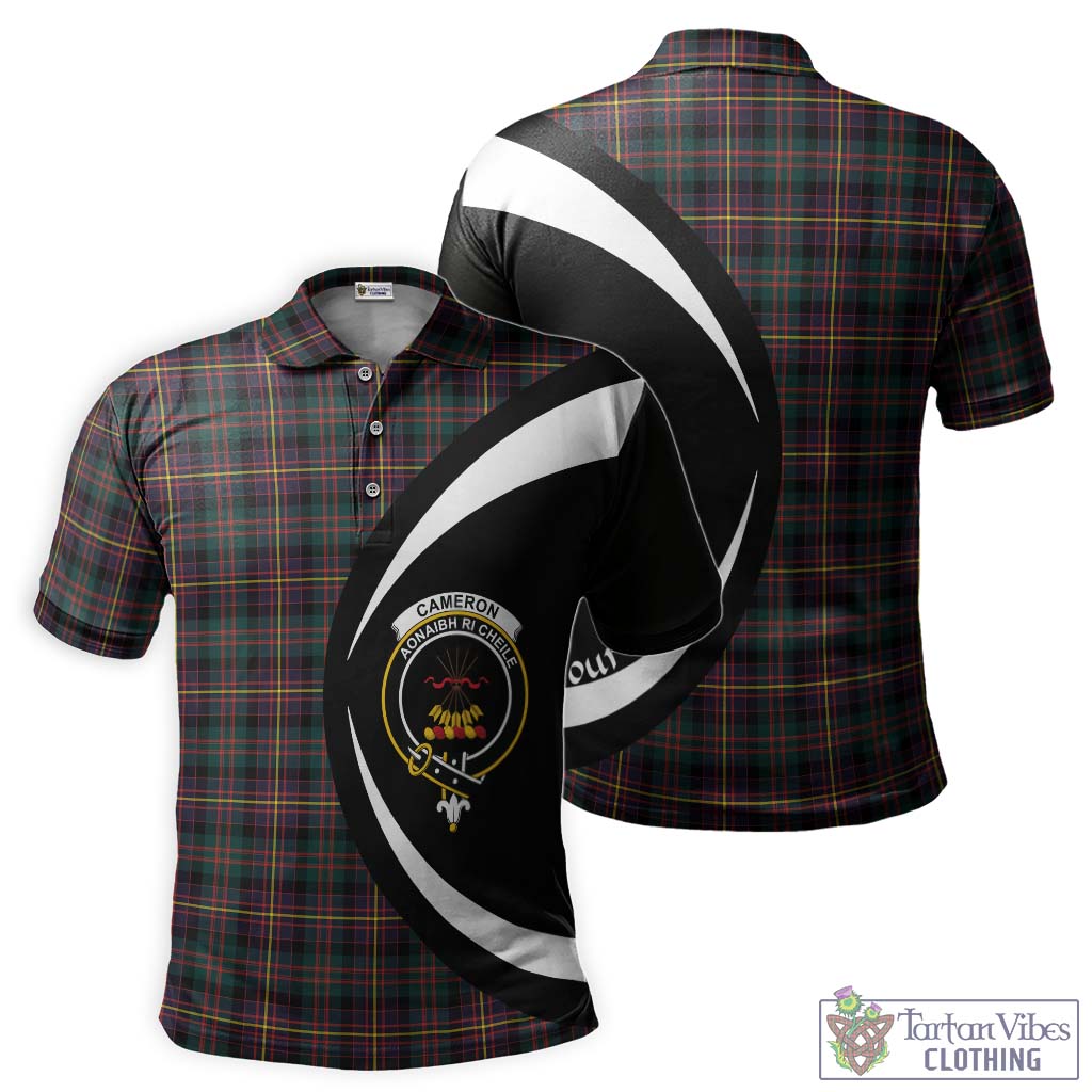 Cameron Highlanders of Ottawa Tartan Men's Polo Shirt with Family Crest Circle Style Kid - Tartan Vibes Clothing