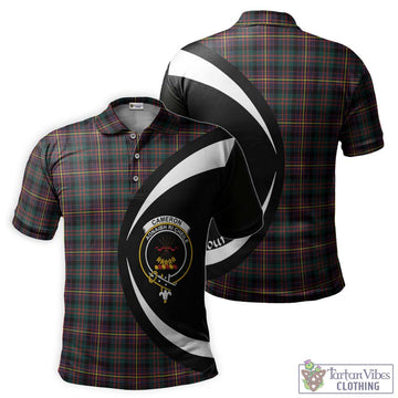 Cameron Highlanders of Ottawa Tartan Men's Polo Shirt with Family Crest Circle Style