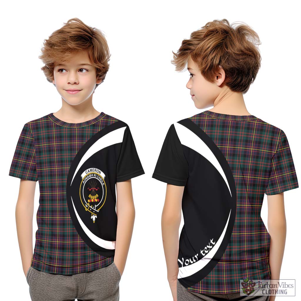 Cameron Highlanders of Ottawa Tartan Kid T-Shirt with Family Crest Circle Style Youth XL Size14 - Tartan Vibes Clothing