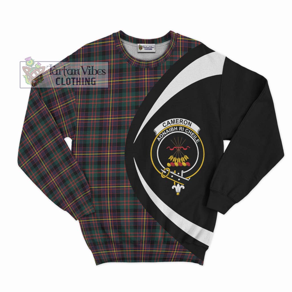 Cameron Highlanders of Ottawa Tartan Sweatshirt with Family Crest Circle Style Unisex - Tartan Vibes Clothing