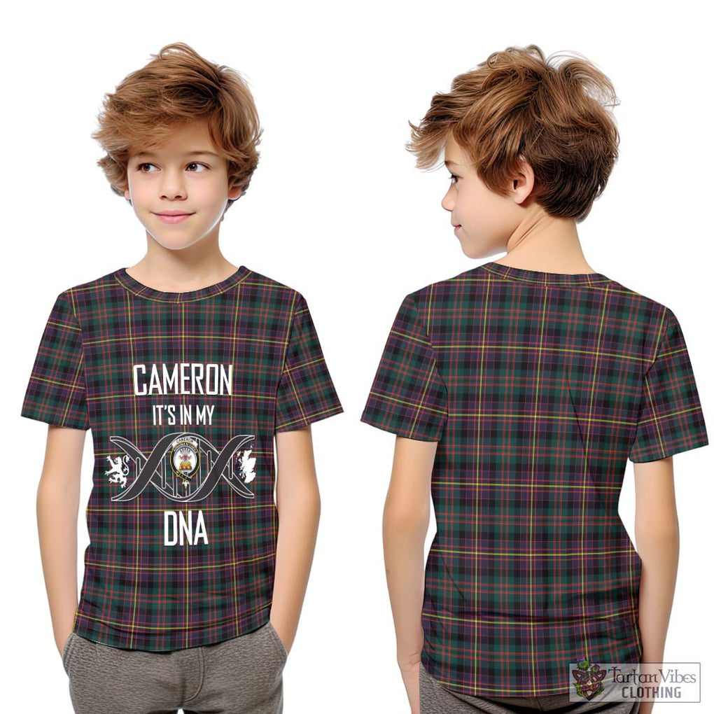 Cameron Highlanders of Ottawa Tartan Kid T-Shirt with Family Crest DNA In Me Style Youth XL Size14 - Tartanvibesclothing Shop