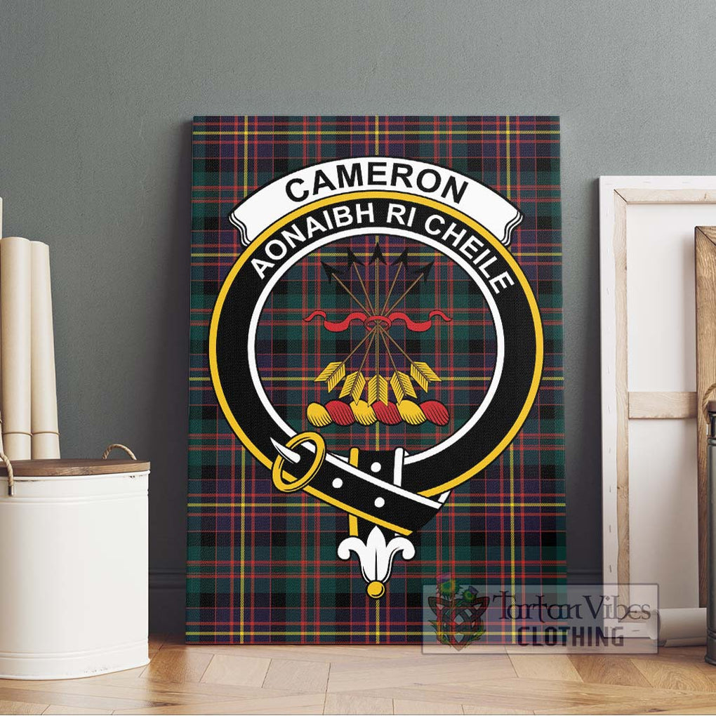 Cameron Highlanders of Ottawa Tartan Canvas Print Wall Art with Family Crest Without Frame - Tartan Vibes Clothing