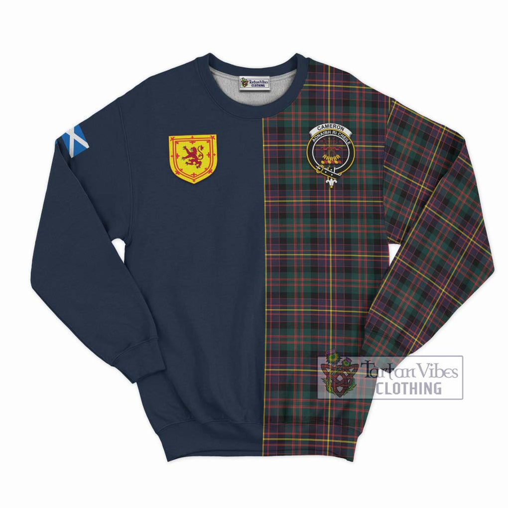 Tartan Vibes Clothing Cameron Highlanders of Ottawa Tartan Sweatshirt with Scottish Lion Royal Arm Half Style