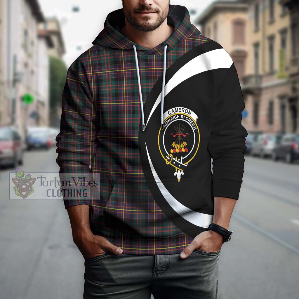 Tartan Vibes Clothing Cameron Highlanders of Ottawa Tartan Hoodie with Family Crest Circle Style