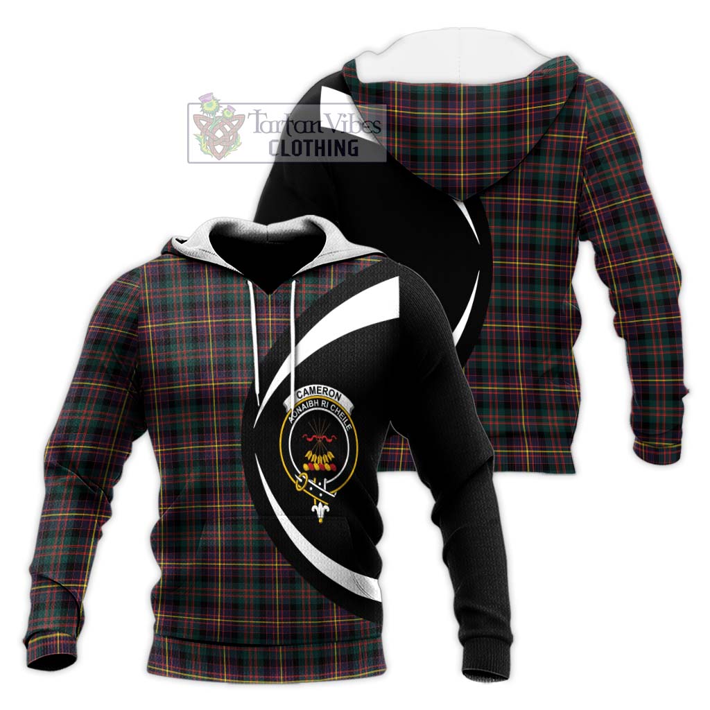 Cameron Highlanders of Ottawa Tartan Knitted Hoodie with Family Crest Circle Style Unisex Knitted Pullover Hoodie - Tartan Vibes Clothing