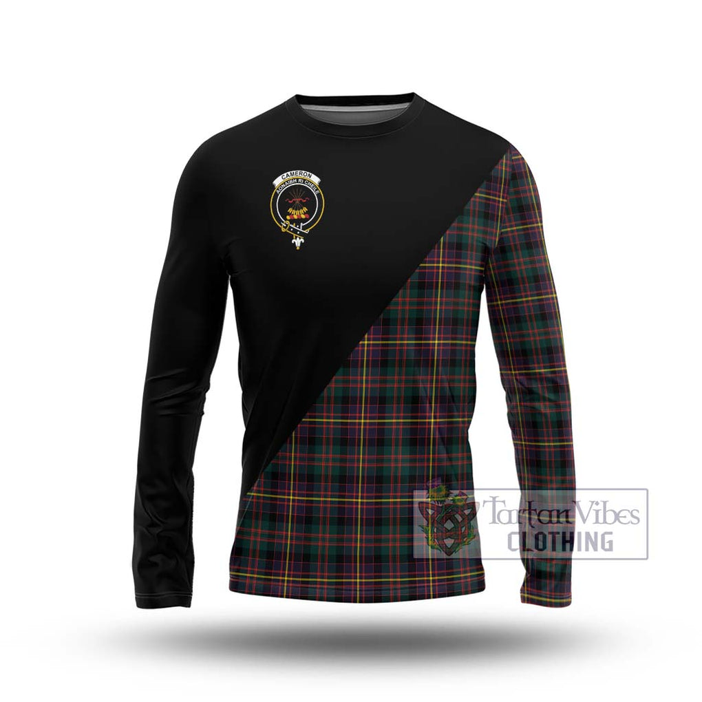 Cameron Highlanders of Ottawa Tartan Long Sleeve T-Shirt with Family Crest and Military Logo Style Unisex - Tartanvibesclothing Shop