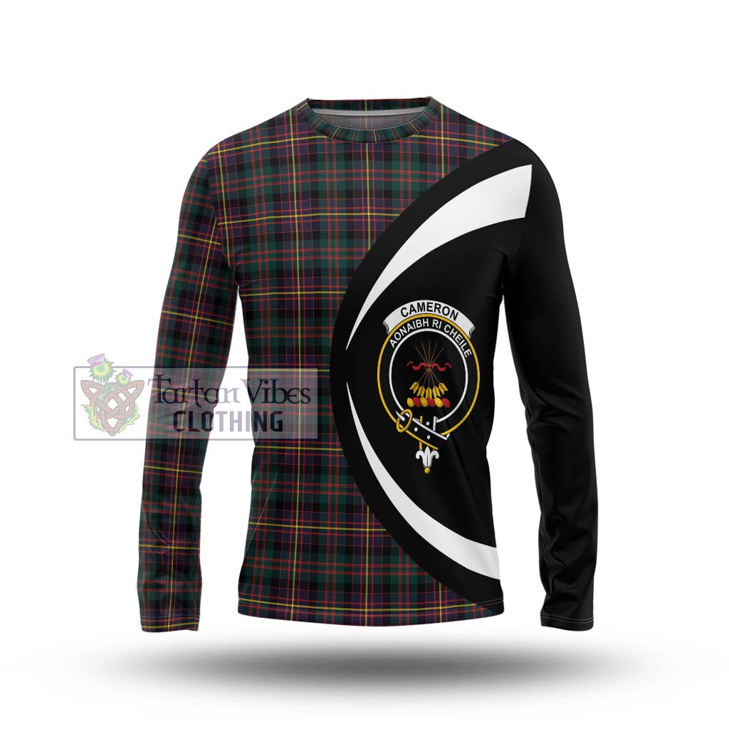 Cameron Highlanders of Ottawa Tartan Long Sleeve T-Shirt with Family Crest Circle Style Unisex - Tartan Vibes Clothing