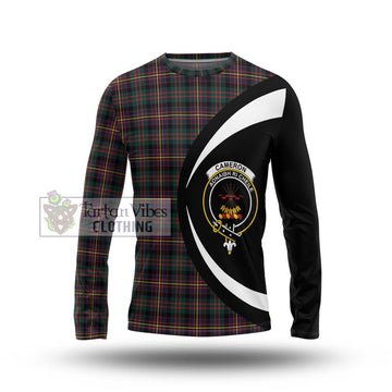 Cameron Highlanders of Ottawa Tartan Long Sleeve T-Shirt with Family Crest Circle Style