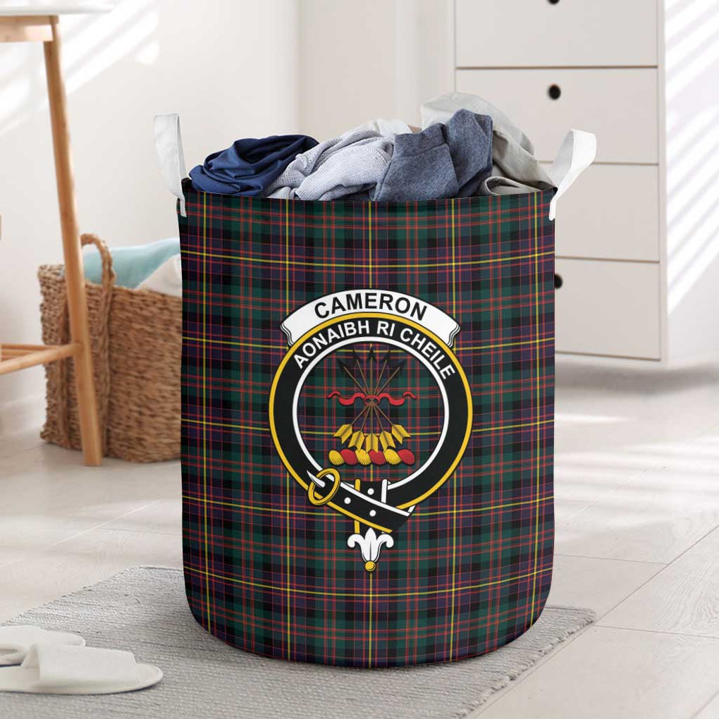 Cameron Highlanders of Ottawa Tartan Laundry Basket with Family Crest One Size - Tartanvibesclothing Shop