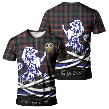 Cameron Highlanders of Ottawa Tartan T-Shirt with Alba Gu Brath Regal Lion Emblem