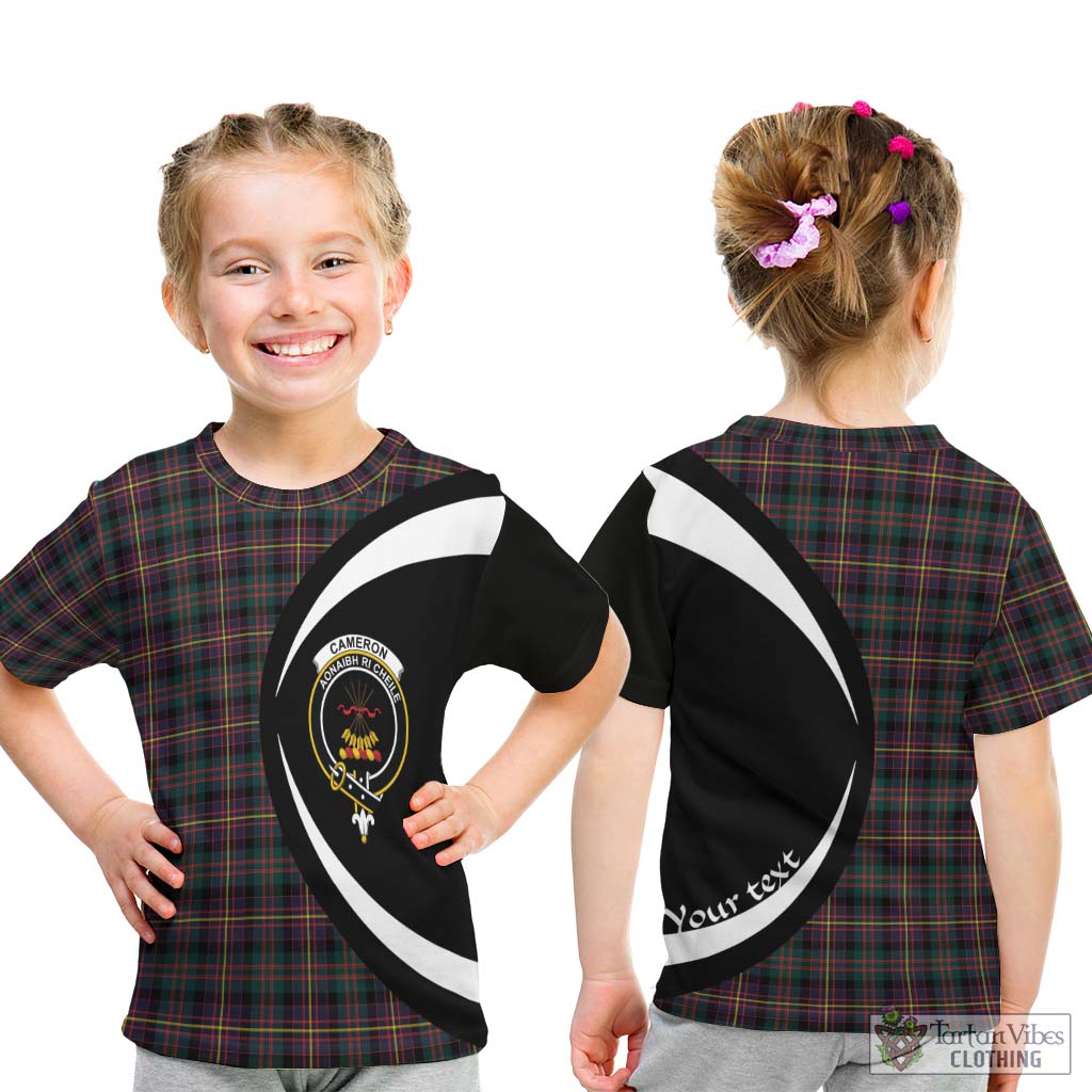 Cameron Highlanders of Ottawa Tartan Kid T-Shirt with Family Crest Circle Style - Tartan Vibes Clothing